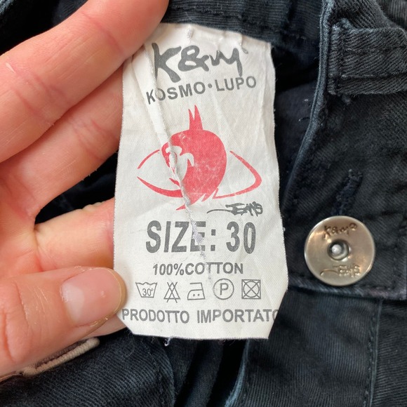 Kosmo Lupo K&M Rock Punk Zipper Y2K Jeans Men's 30x31 - Picture 8 of 11